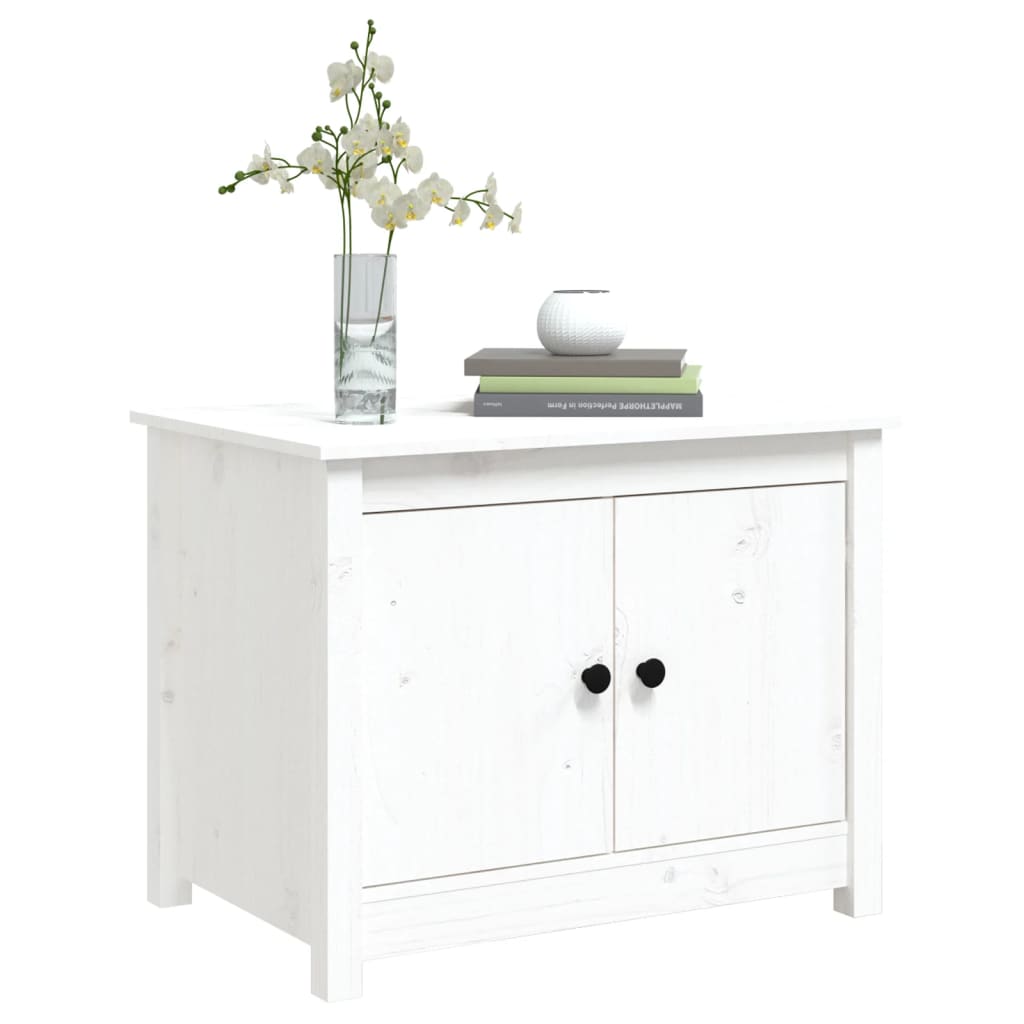 Table basse Blanc 71x49x55 cm Bois massif de pin - XIOS