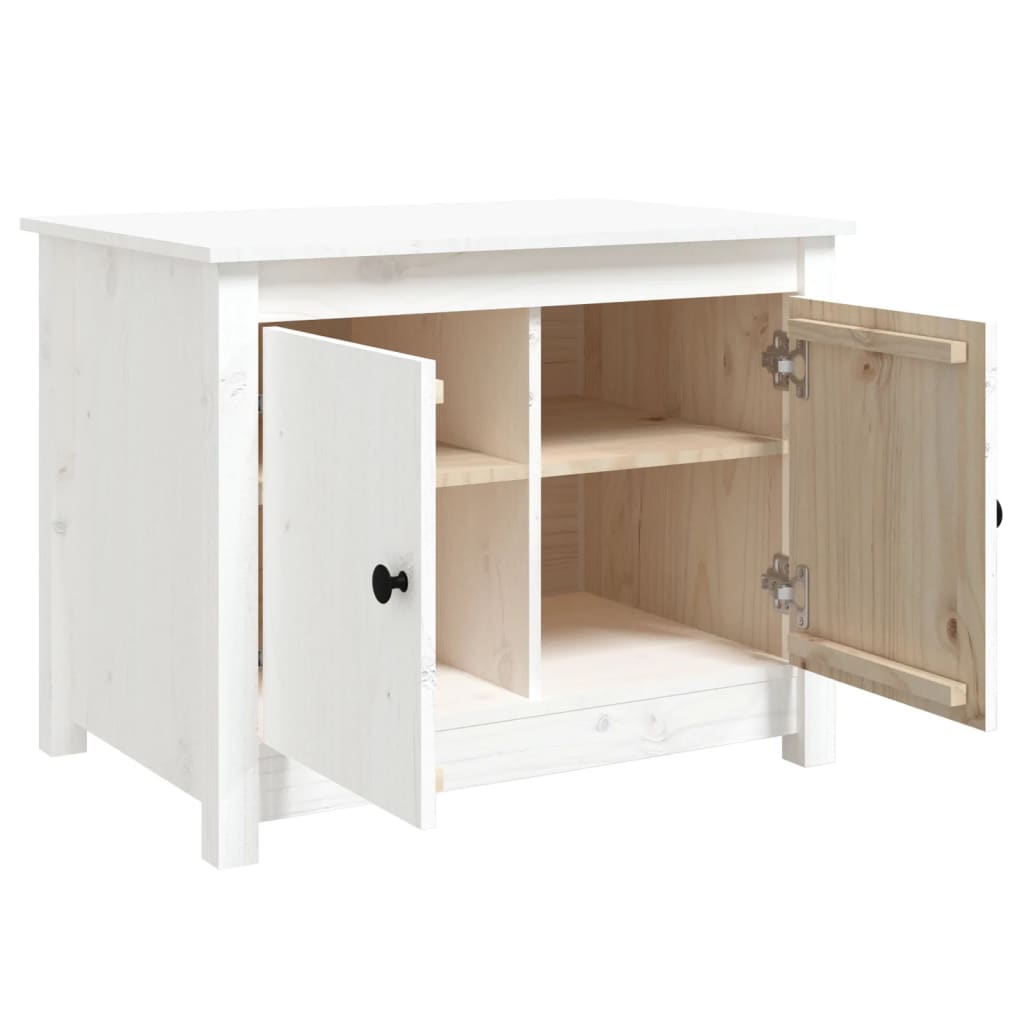 Table basse Blanc 71x49x55 cm Bois massif de pin - XIOS