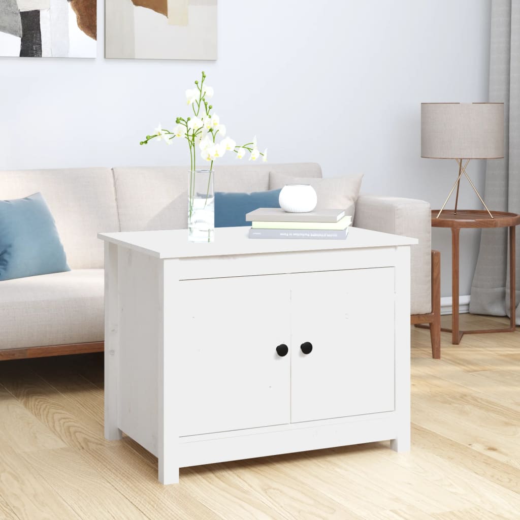 Table basse Blanc 71x49x55 cm Bois massif de pin - XIOS