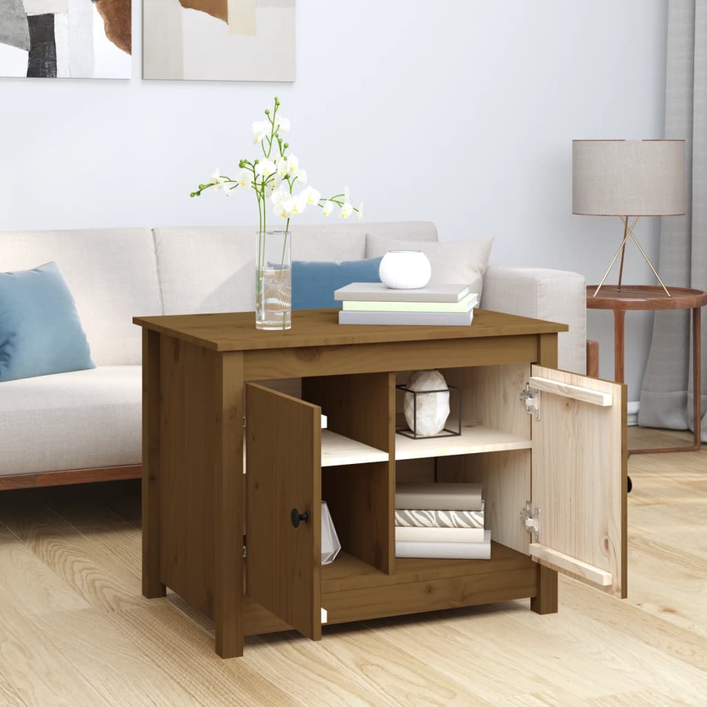 Table basse Marron miel 71x49x55 cm Bois massif de pin - XIOS