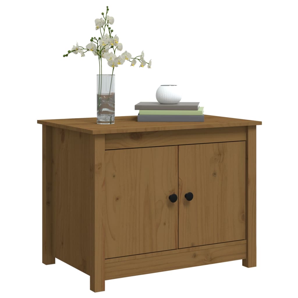 Table basse Marron miel 71x49x55 cm Bois massif de pin - XIOS