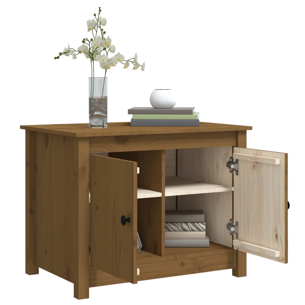 Table basse Marron miel 71x49x55 cm Bois massif de pin - XIOS