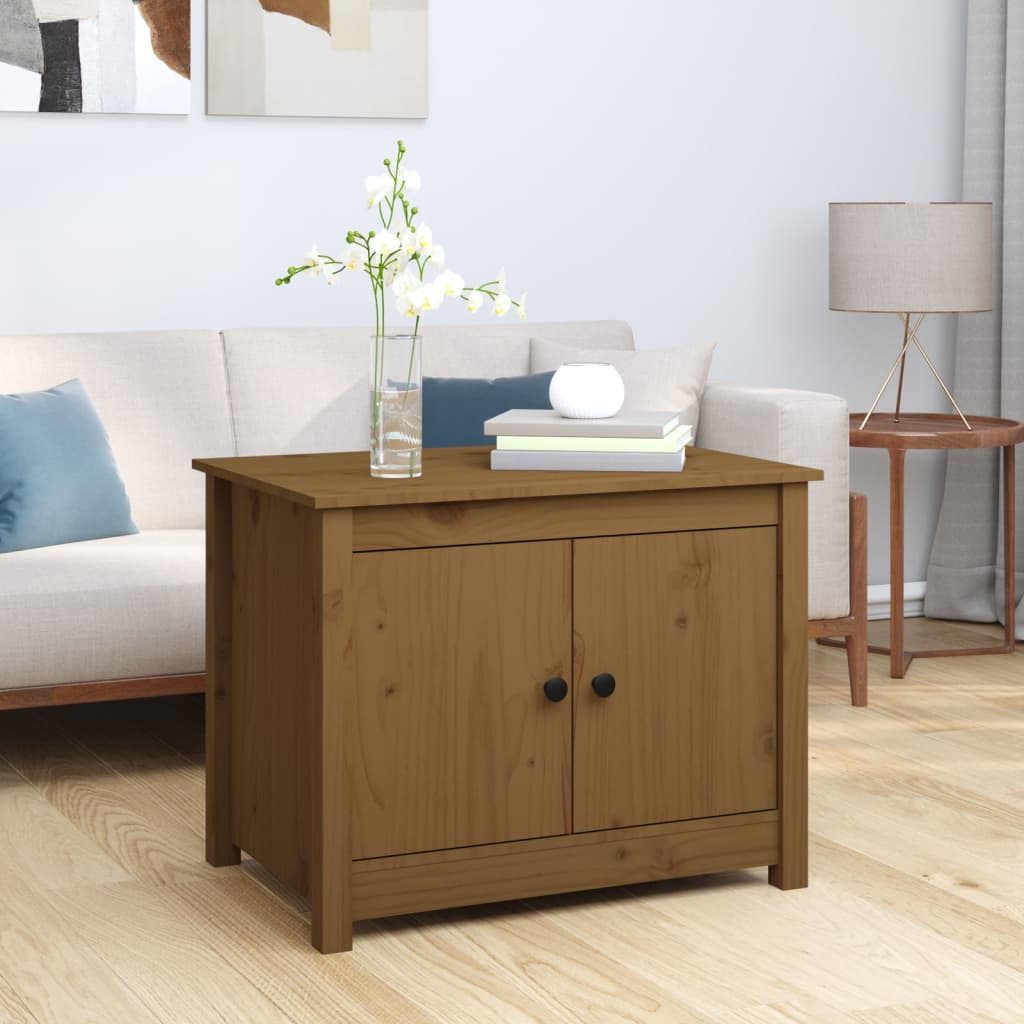 Table basse Marron miel 71x49x55 cm Bois massif de pin - XIOS