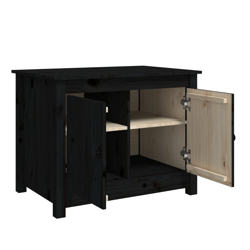 Table basse Noir 71x49x55 cm Bois massif de pin - XIOS