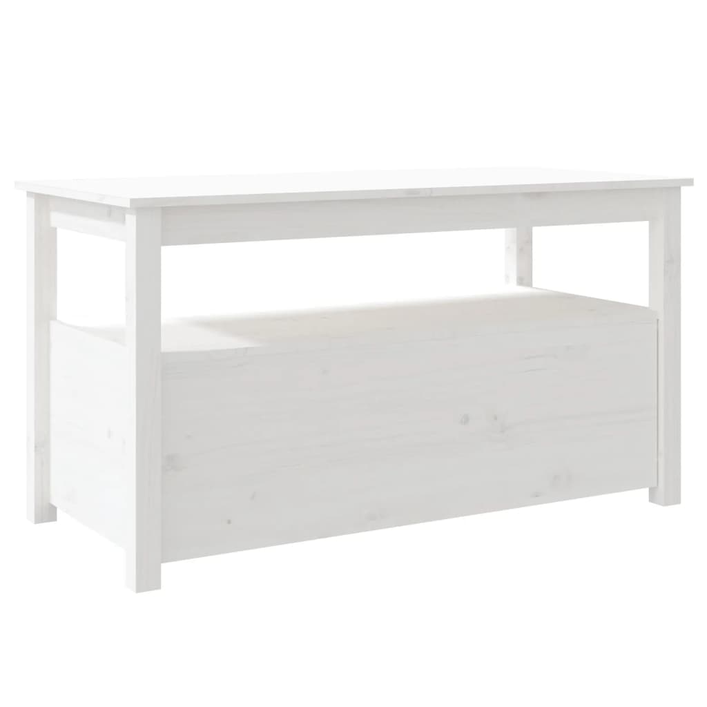 Table basse Blanc 102x49x55 cm Bois massif de pin