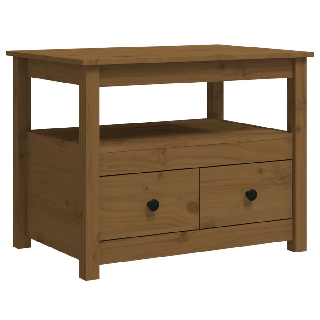 Table basse Marron miel 71x49x55 cm Bois massif de pin - XIOS