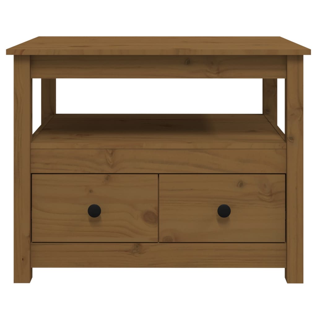 Table basse Marron miel 71x49x55 cm Bois massif de pin - XIOS