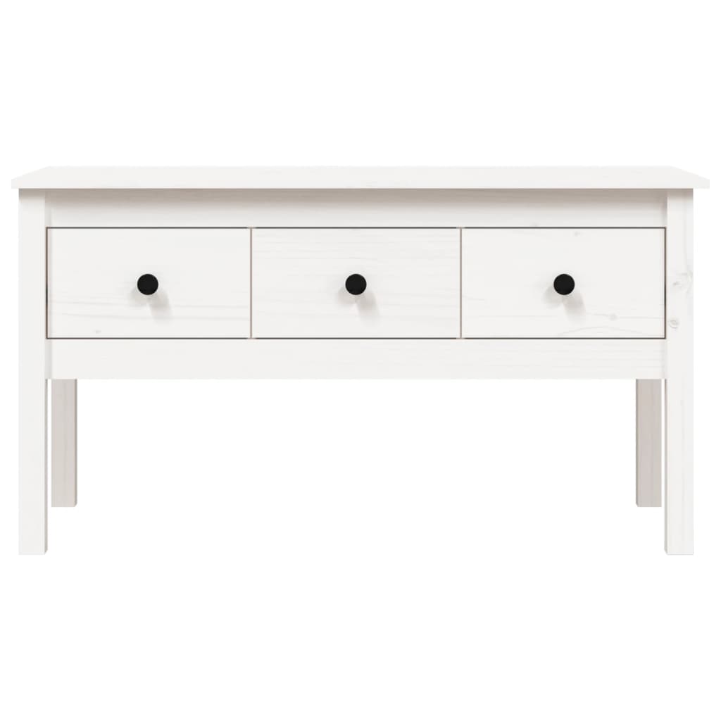 Table basse Blanc 102x49x55 cm Bois massif de pin - XIOS