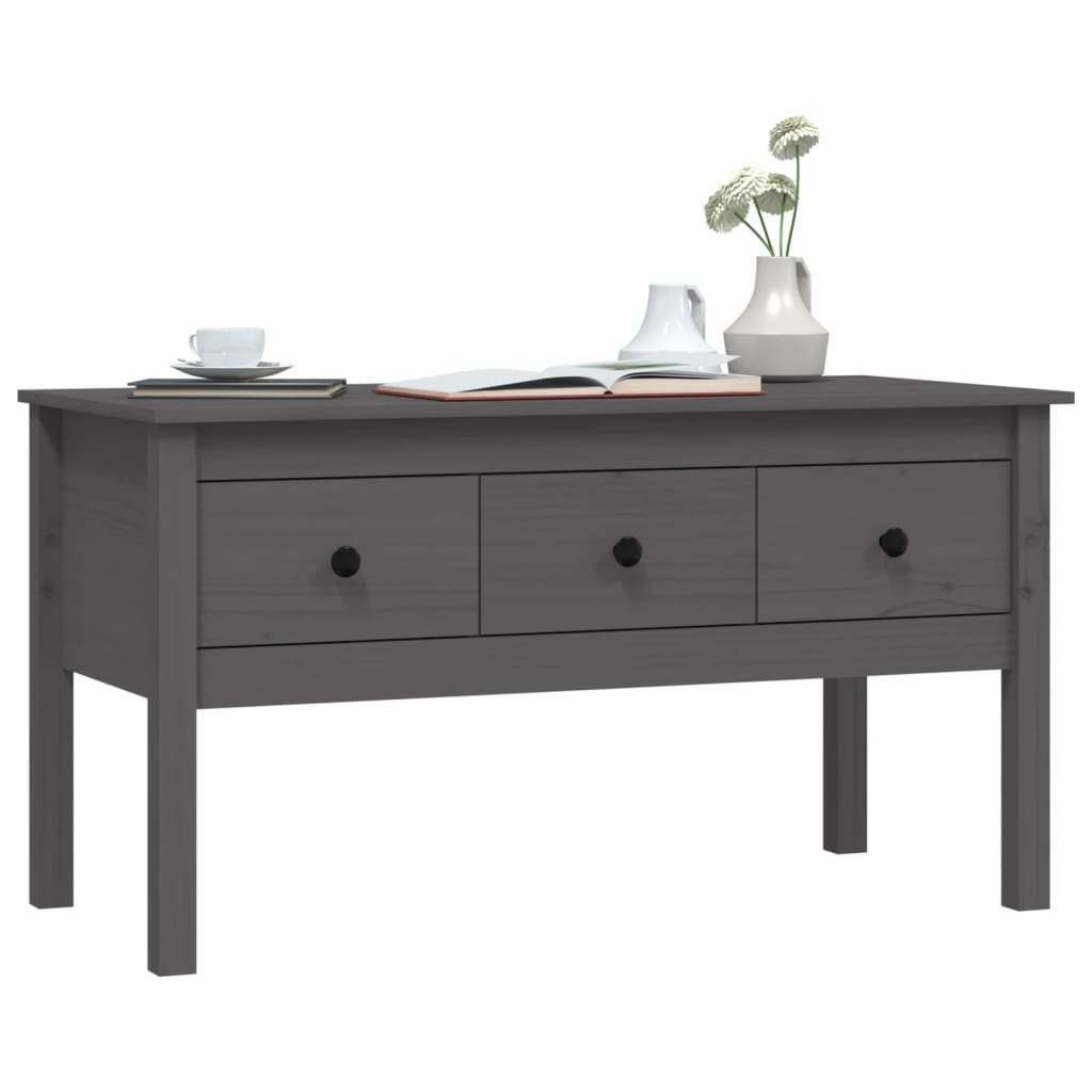 Table basse Gris 102x49x55 cm Bois massif de pin - XIOS