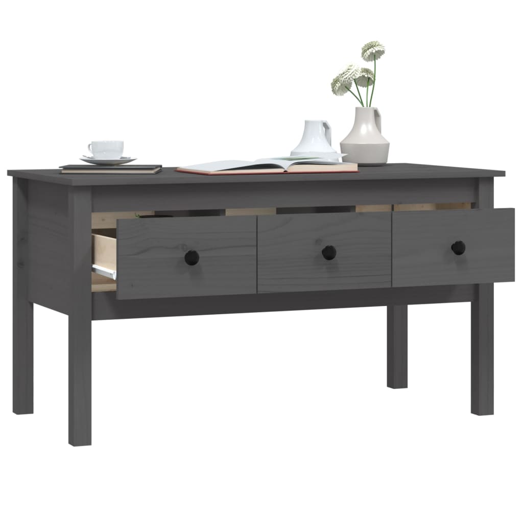 Table basse Gris 102x49x55 cm Bois massif de pin - XIOS