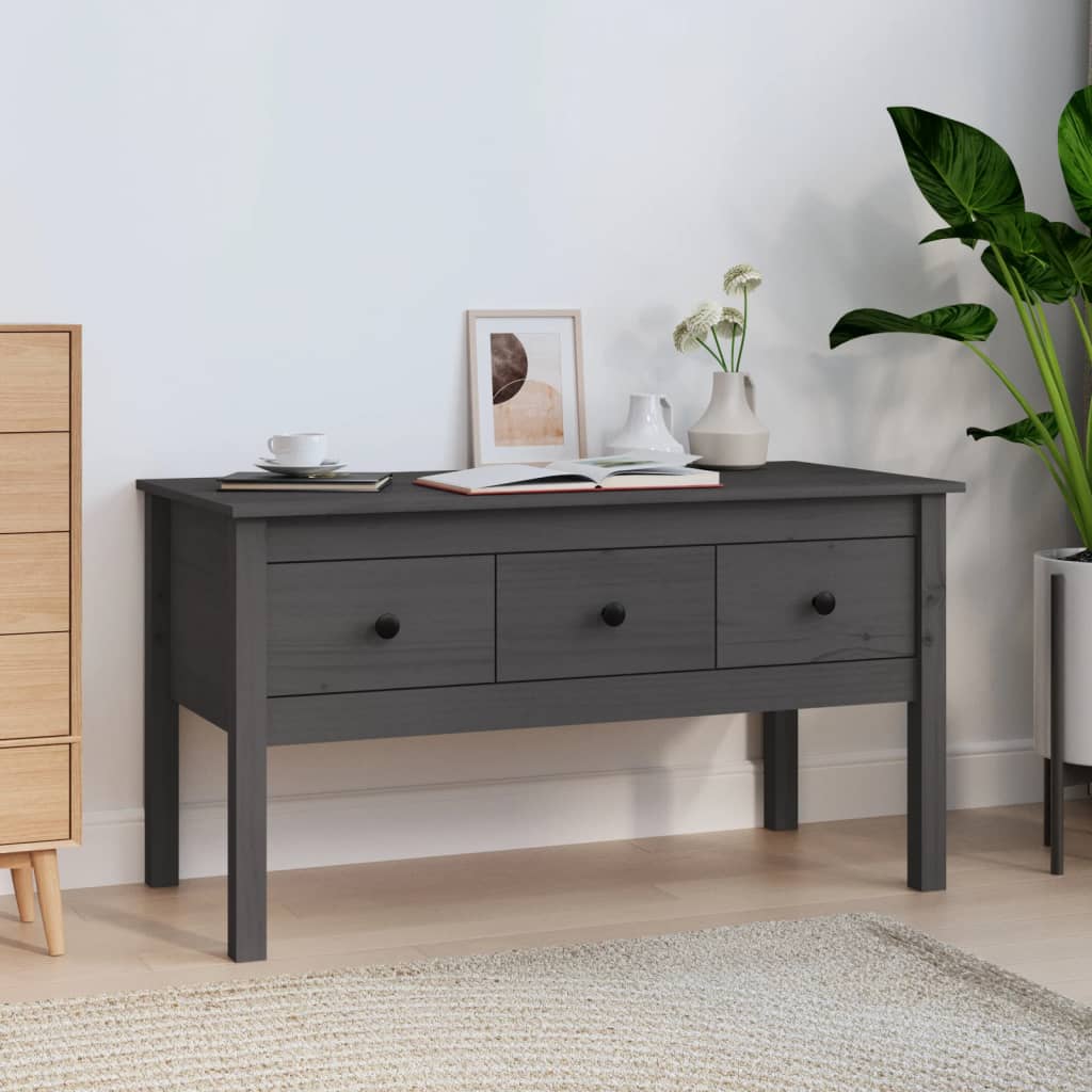 Table basse Gris 102x49x55 cm Bois massif de pin - XIOS