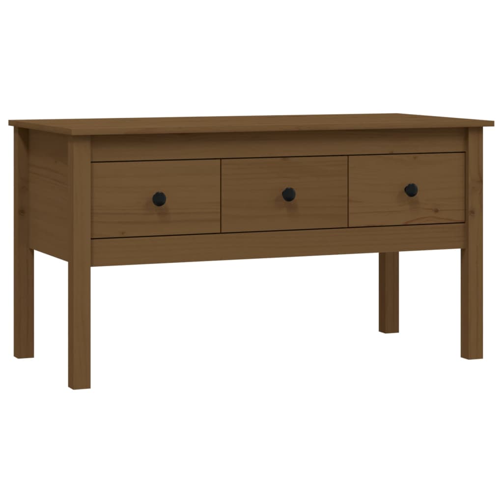 Table basse Marron miel 102x49x55 cm Bois massif de pin - XIOS