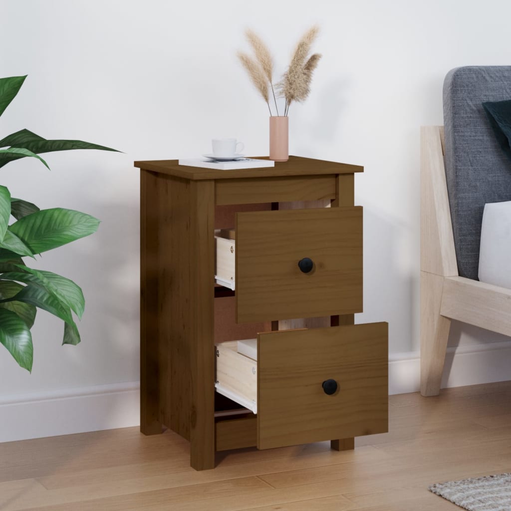 Table de chevet Marron miel 40x35x61,5 cm Bois de pin solide - XIOS