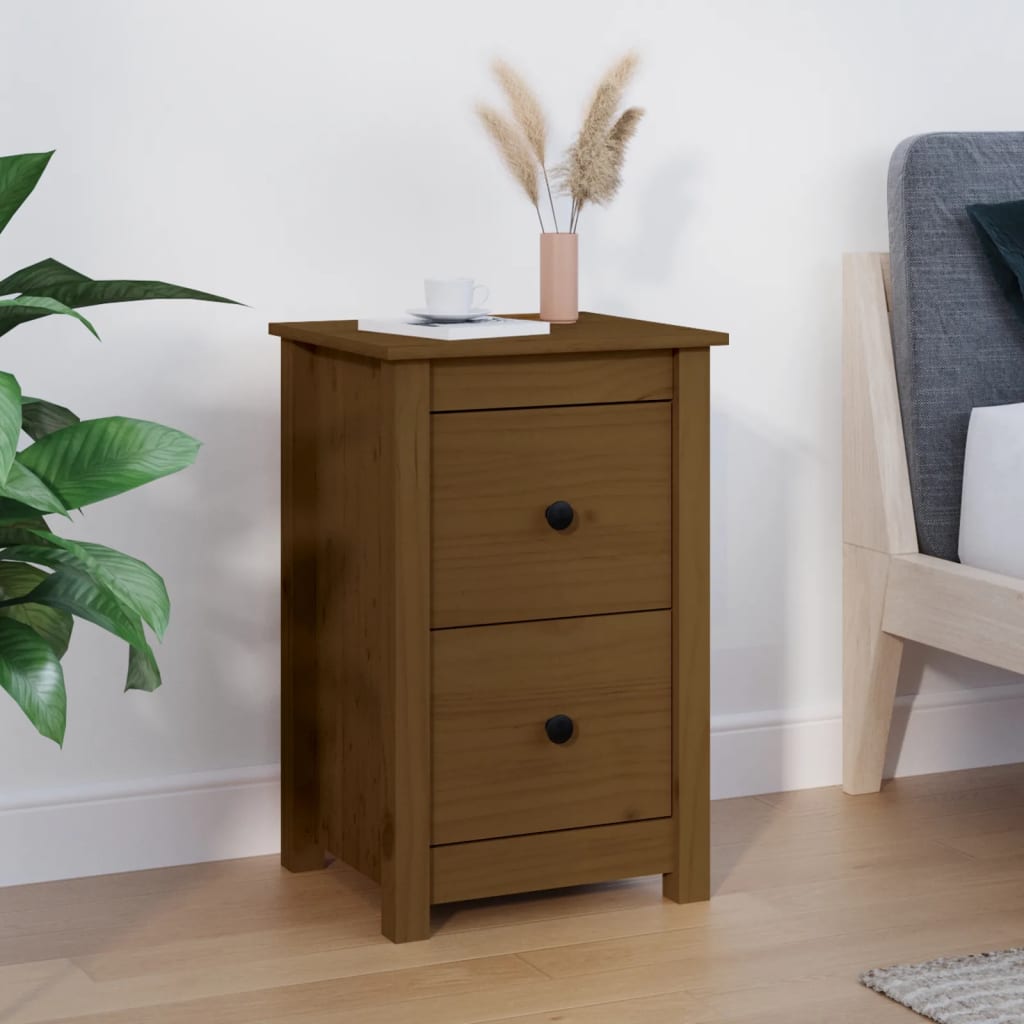 Table de chevet Marron miel 40x35x61,5 cm Bois de pin solide - XIOS