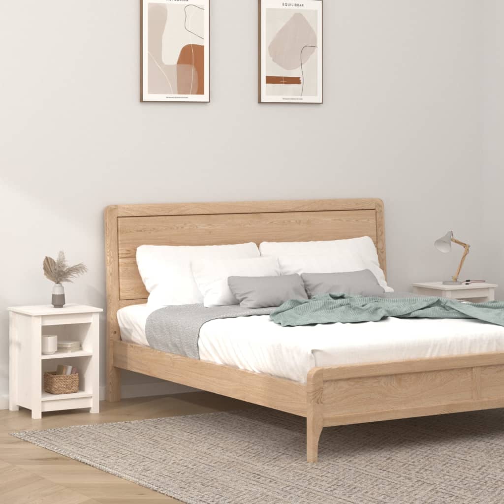 Tables de chevet 2 pcs Blanc 40x35x55 cm Bois de pin solide - XIOS