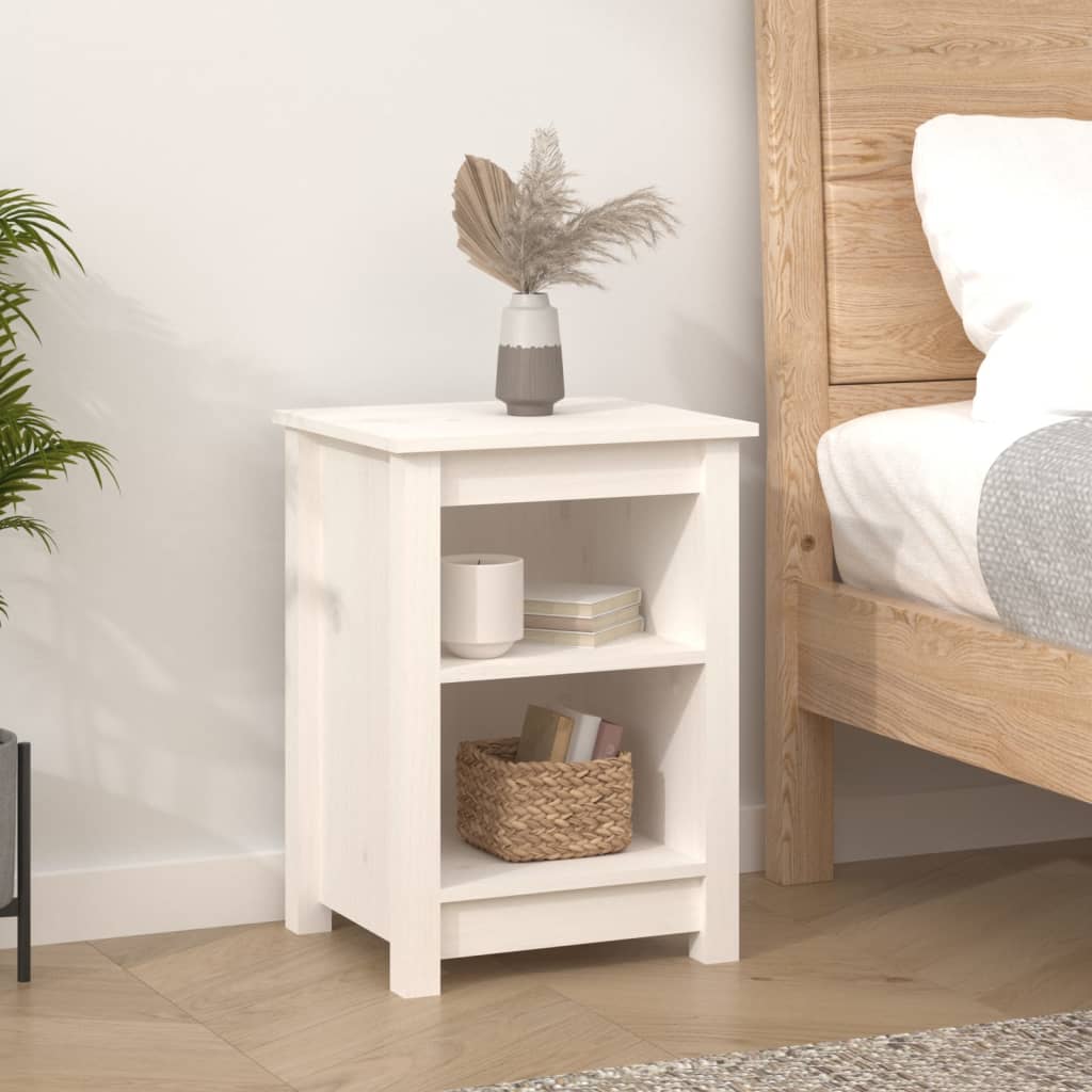 Tables de chevet 2 pcs Blanc 40x35x55 cm Bois de pin solide - XIOS