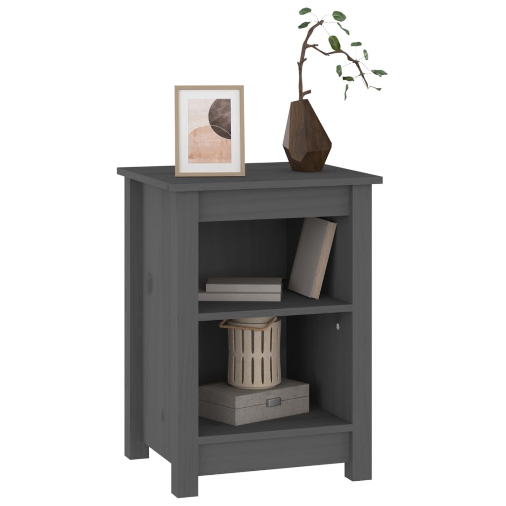 Table de chevet Gris 40x35x55 cm Bois de pin solide - XIOS
