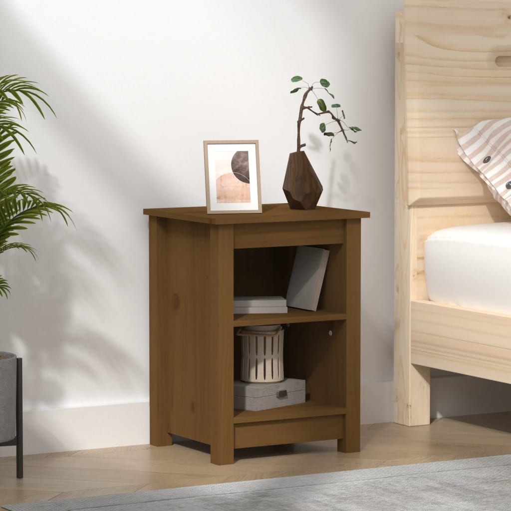 Table de chevet Marron miel 40x35x55 cm Bois de pin solide - XIOS