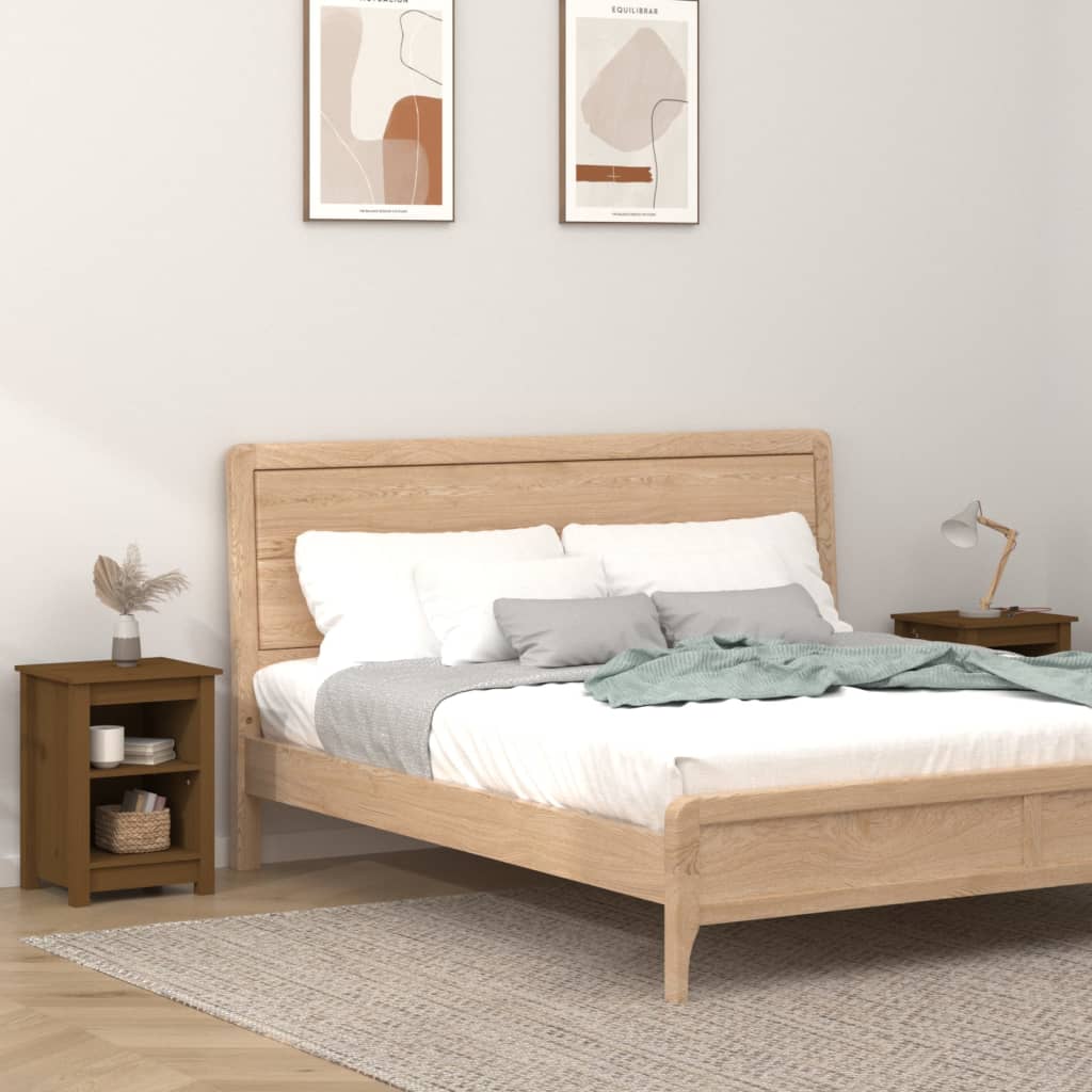 Tables de chevet 2 pcs Marron miel 40x35x55 cm Bois pin massif - XIOS