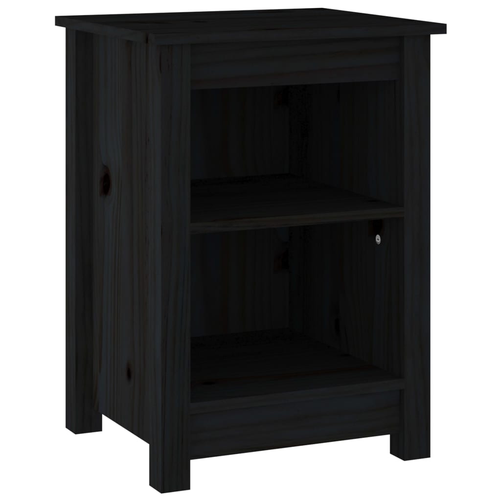 Table de chevet Noir 40x35x55 cm Bois de pin solide - XIOS