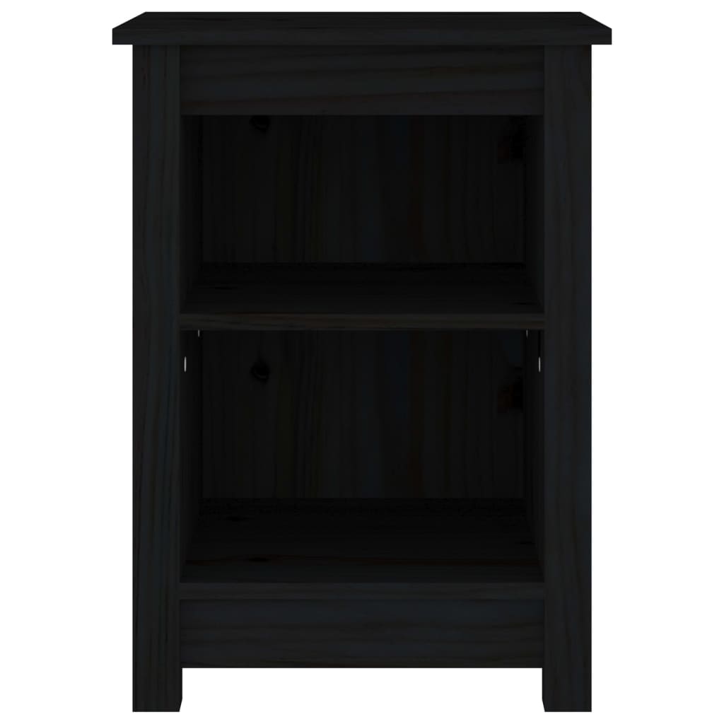 Tables de chevet 2 pcs Noir 40x35x55 cm Bois de pin solide - XIOS