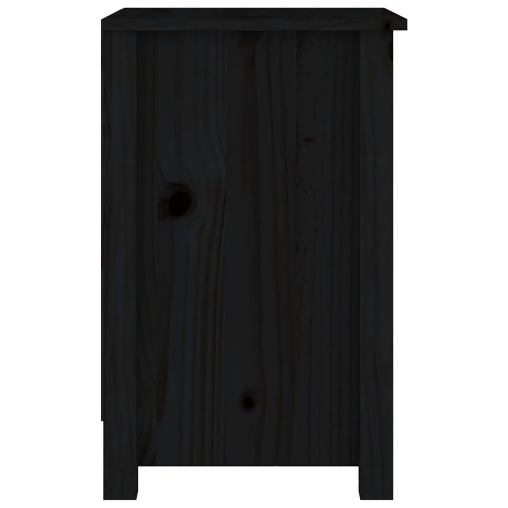 Tables de chevet 2 pcs Noir 40x35x55 cm Bois de pin solide - XIOS
