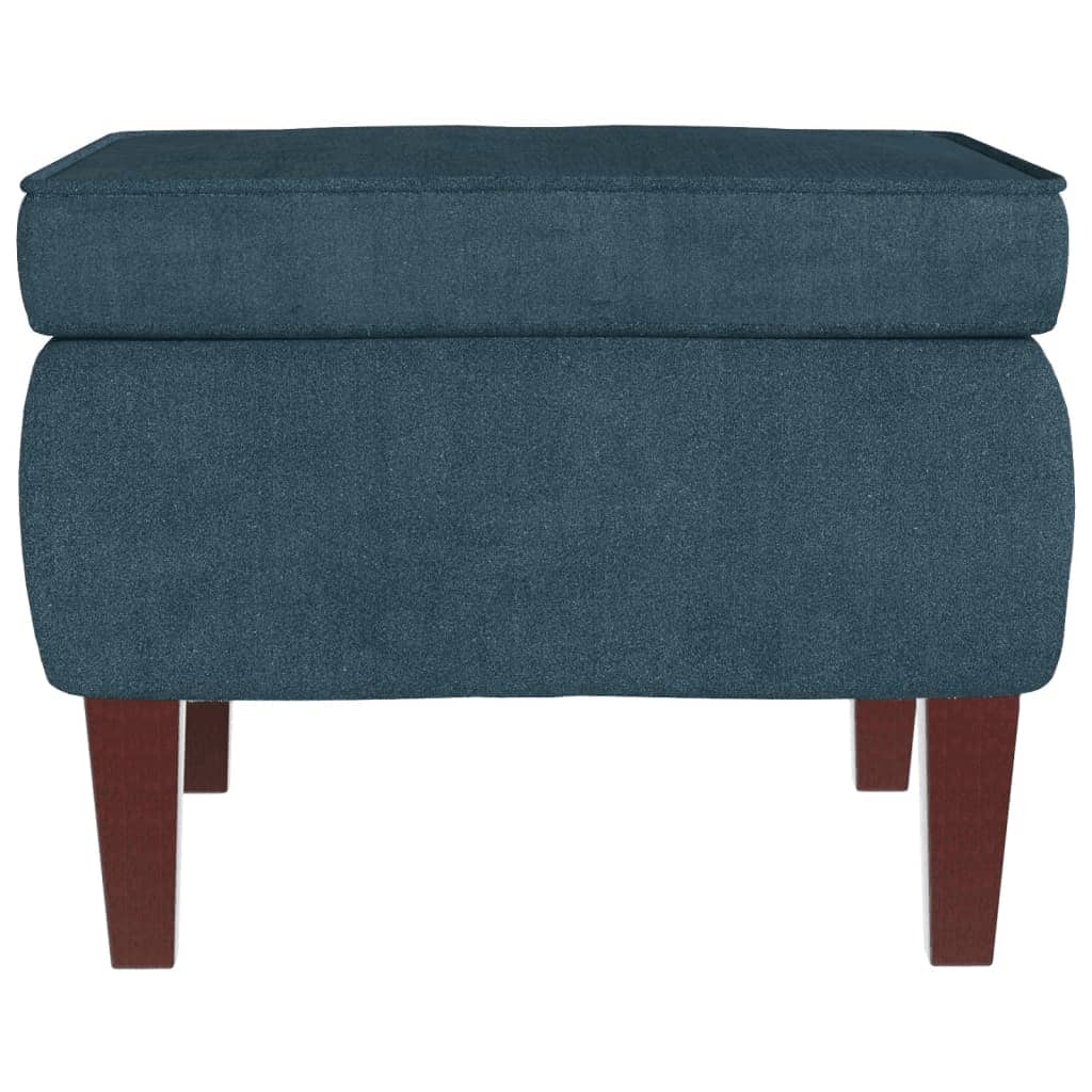 Chaise à bascule avec pieds en bois et tabouret Bleu Velours - XIOS