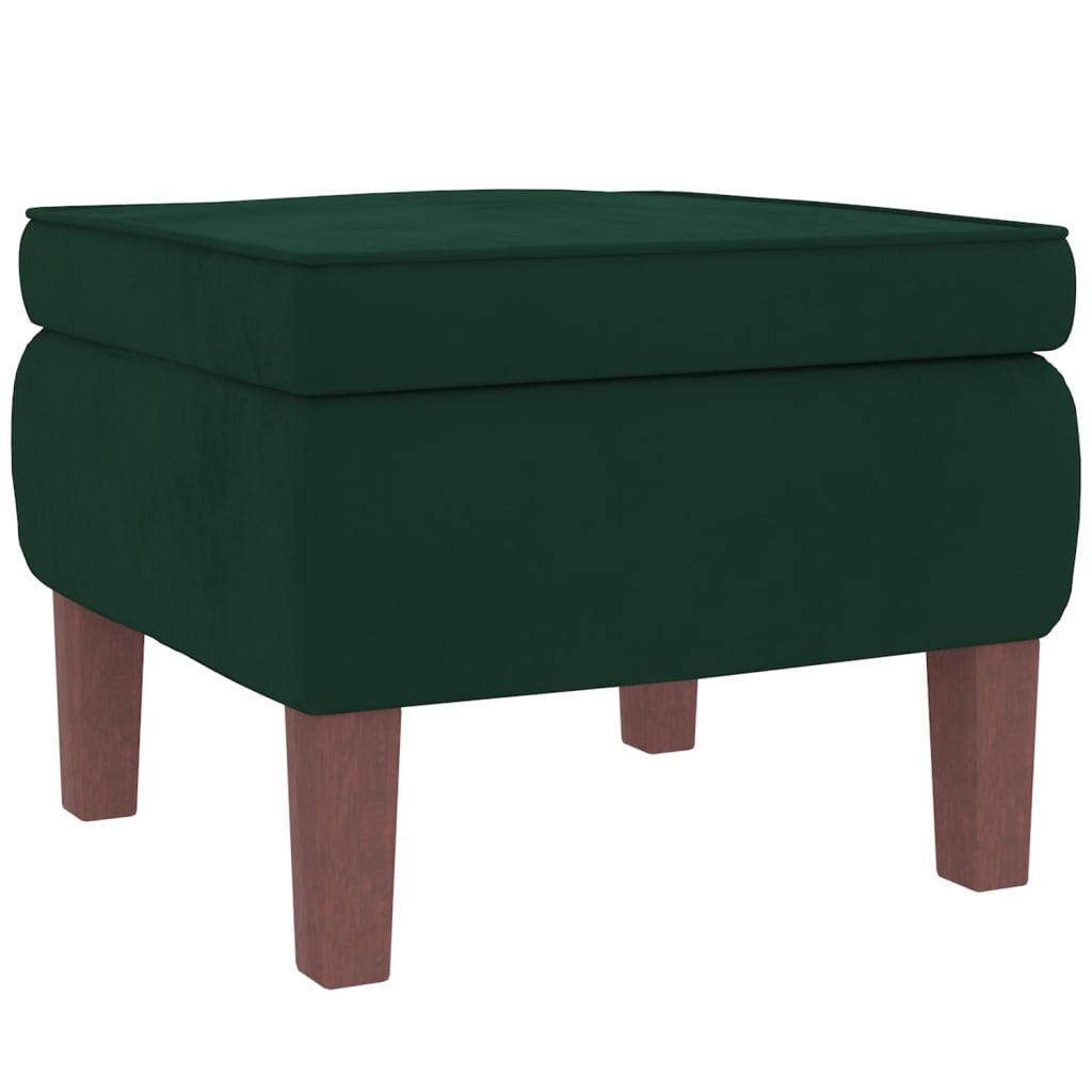 Chaise à bascule avec pieds en bois et tabouret Vert foncé - XIOS