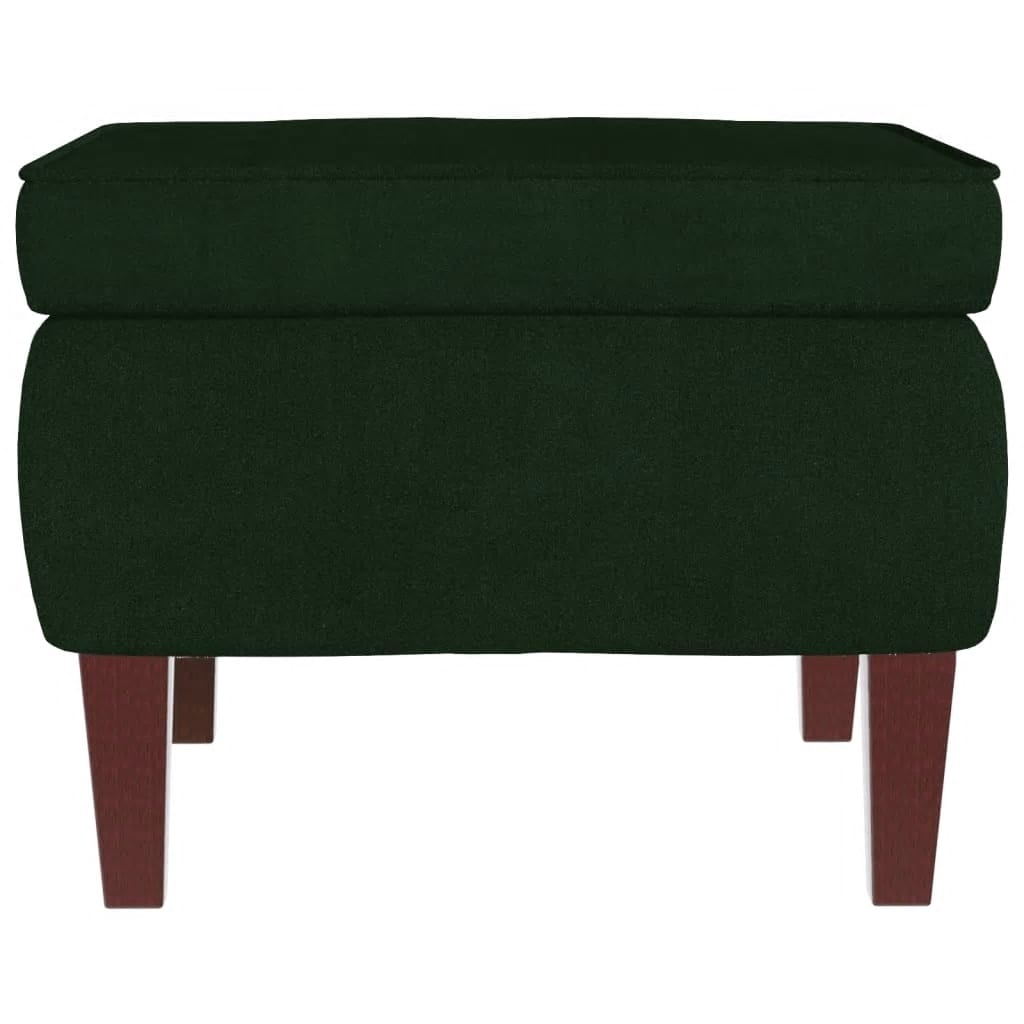 Chaise à bascule avec pieds en bois et tabouret Vert foncé - XIOS