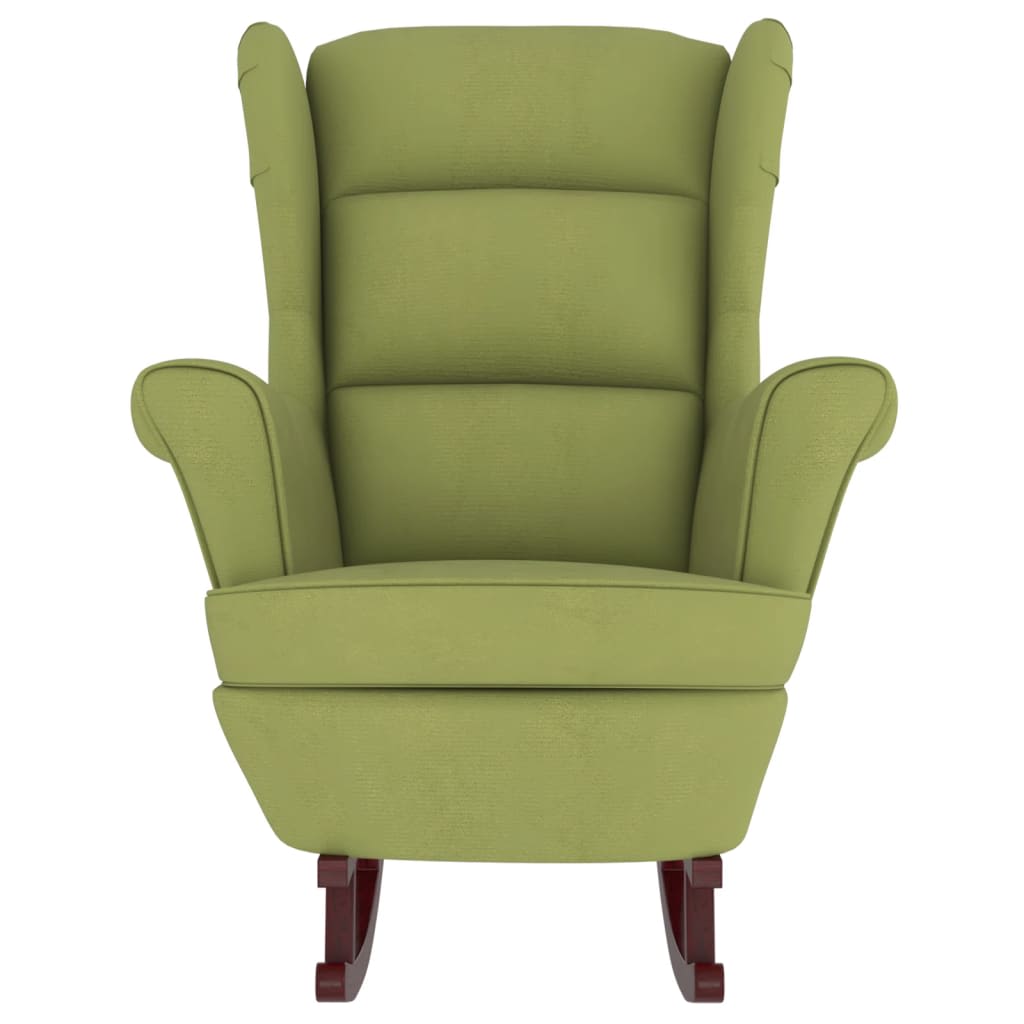 Chaise à bascule avec pieds en bois et tabouret Vert clair - XIOS