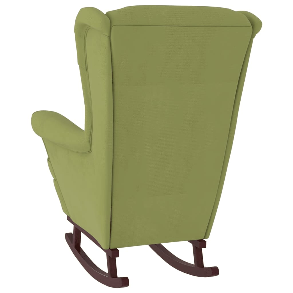 Chaise à bascule avec pieds en bois et tabouret Vert clair - XIOS