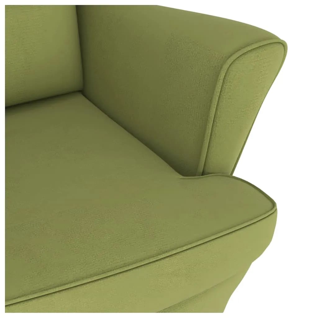 Chaise à bascule avec pieds en bois et tabouret Vert clair - XIOS