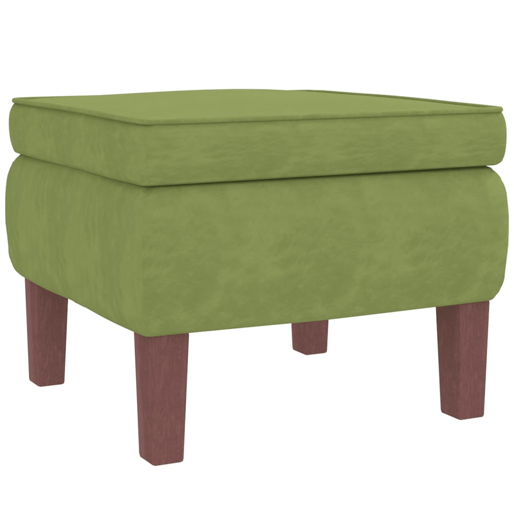 Chaise à bascule avec pieds en bois et tabouret Vert clair - XIOS