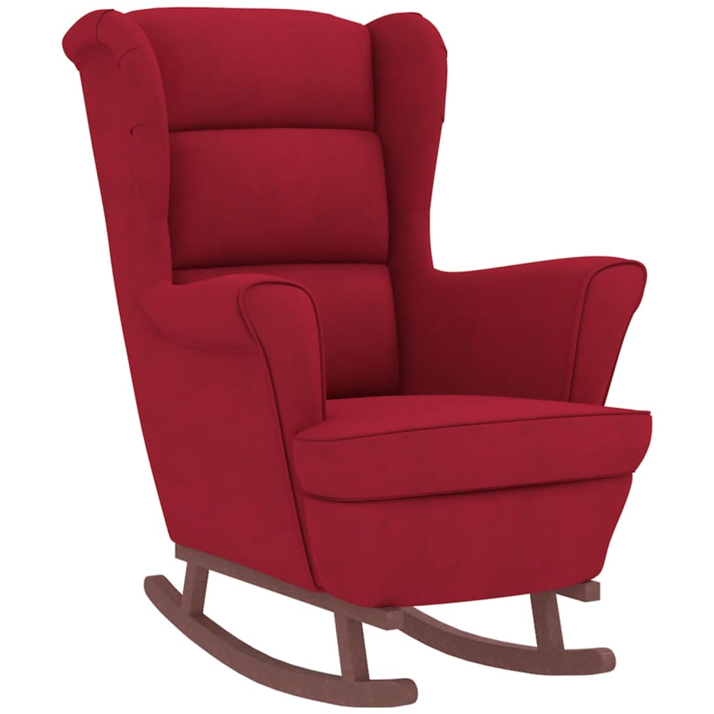 Chaise à bascule avec pieds en bois et tabouret Bordeaux - XIOS