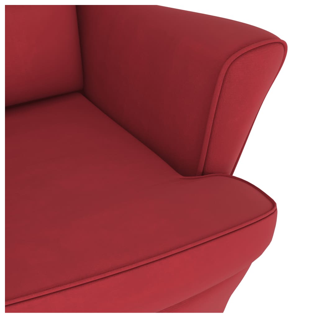Chaise à bascule avec pieds en bois et tabouret Bordeaux - XIOS