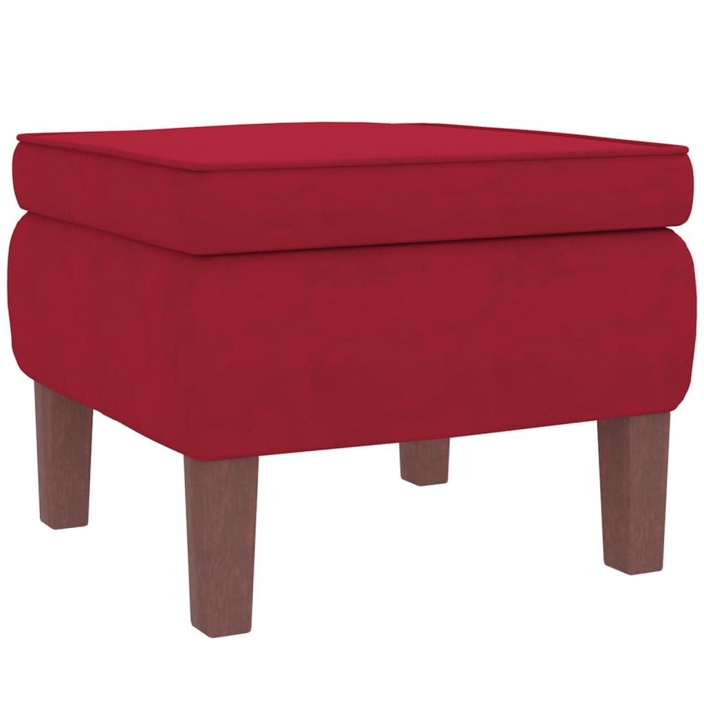 Chaise à bascule avec pieds en bois et tabouret Bordeaux - XIOS