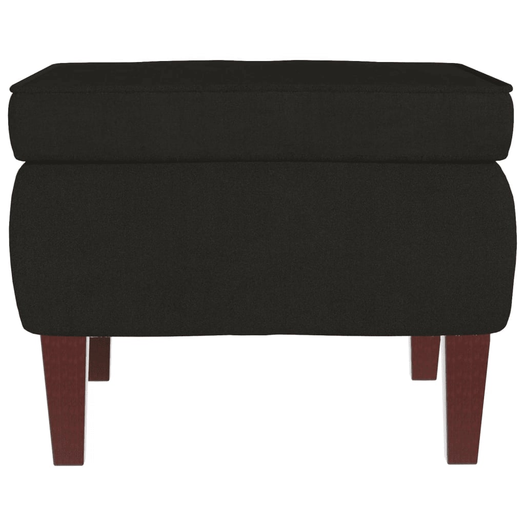 Chaise à bascule avec pieds en bois et tabouret Noir Velours - XIOS
