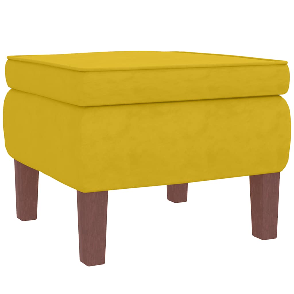 Fauteuil à bascule à oreilles en velours jaune bois massif - XIOS