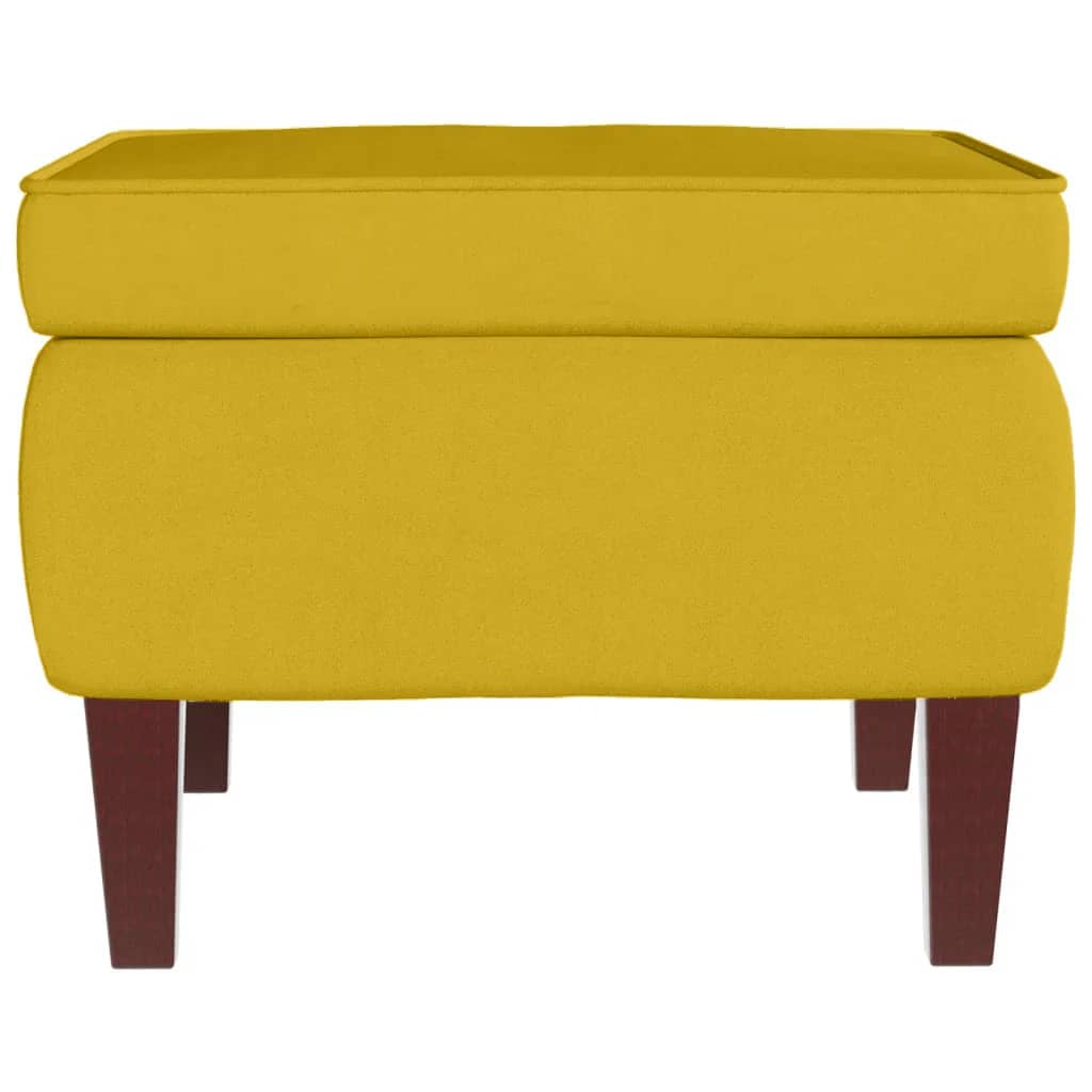 Fauteuil à bascule à oreilles en velours jaune bois massif - XIOS