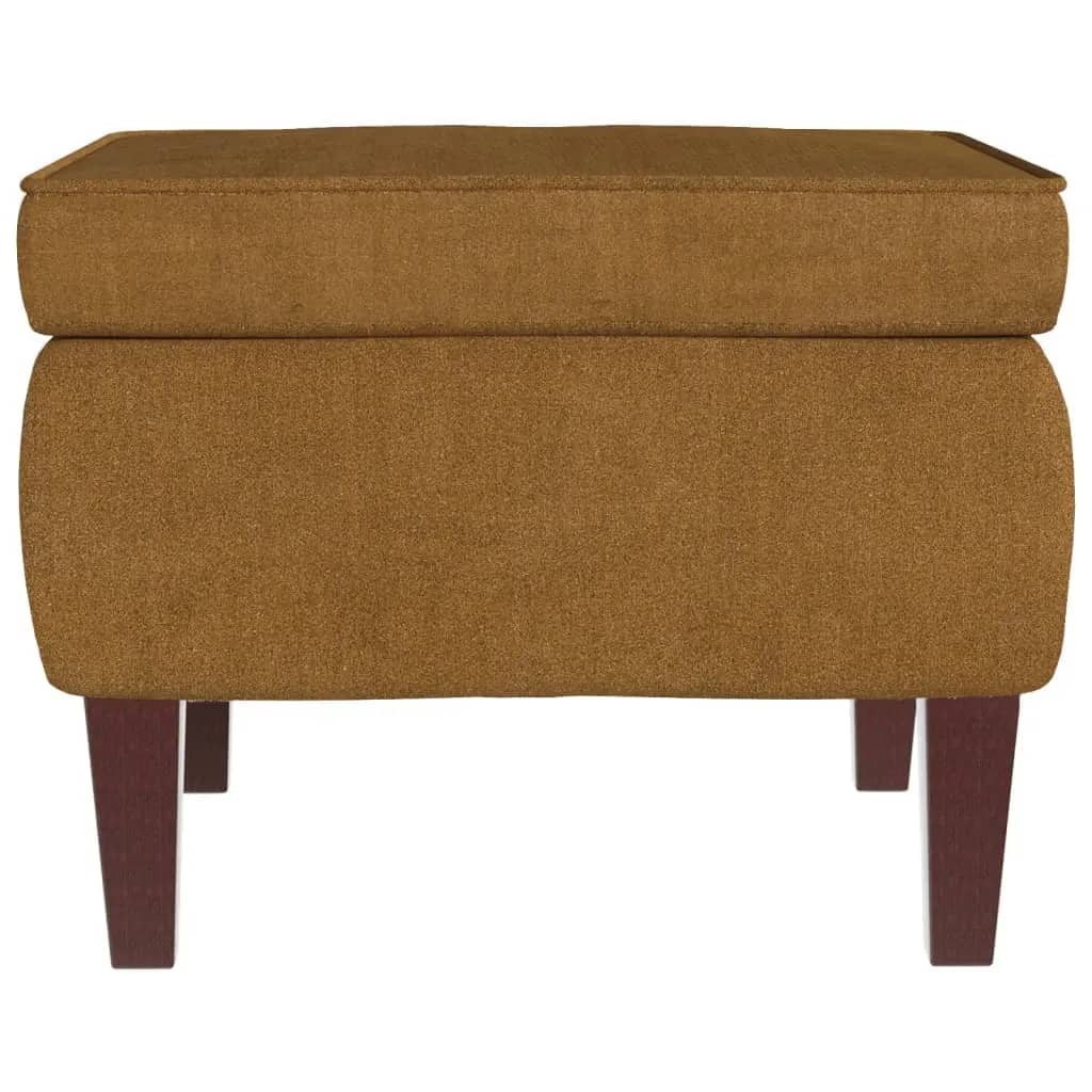 Chaise à bascule avec pieds en bois et tabouret Marron Velours - XIOS