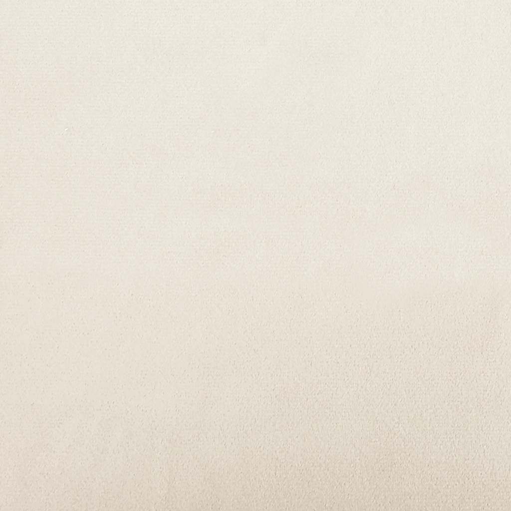 Chaise à bascule avec pieds en bois et tabouret Crème Velours - XIOS