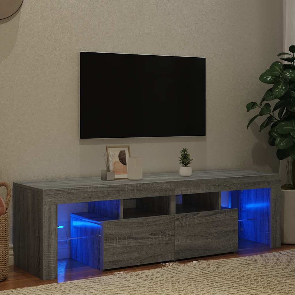 Meuble TV avec lumières LED Sonoma gris 140x36,5x40 cm - XIOS