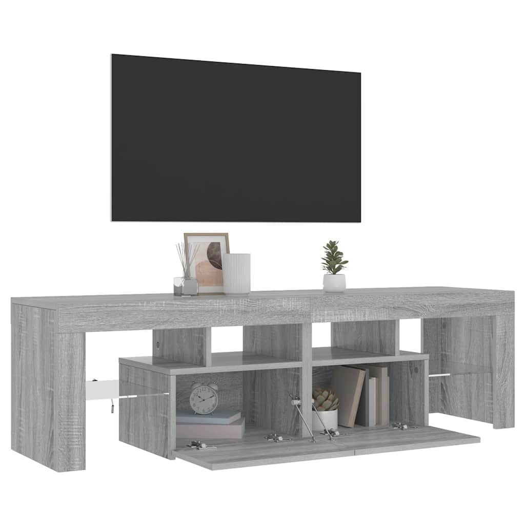 Meuble TV avec lumières LED Sonoma gris 140x36,5x40 cm - XIOS