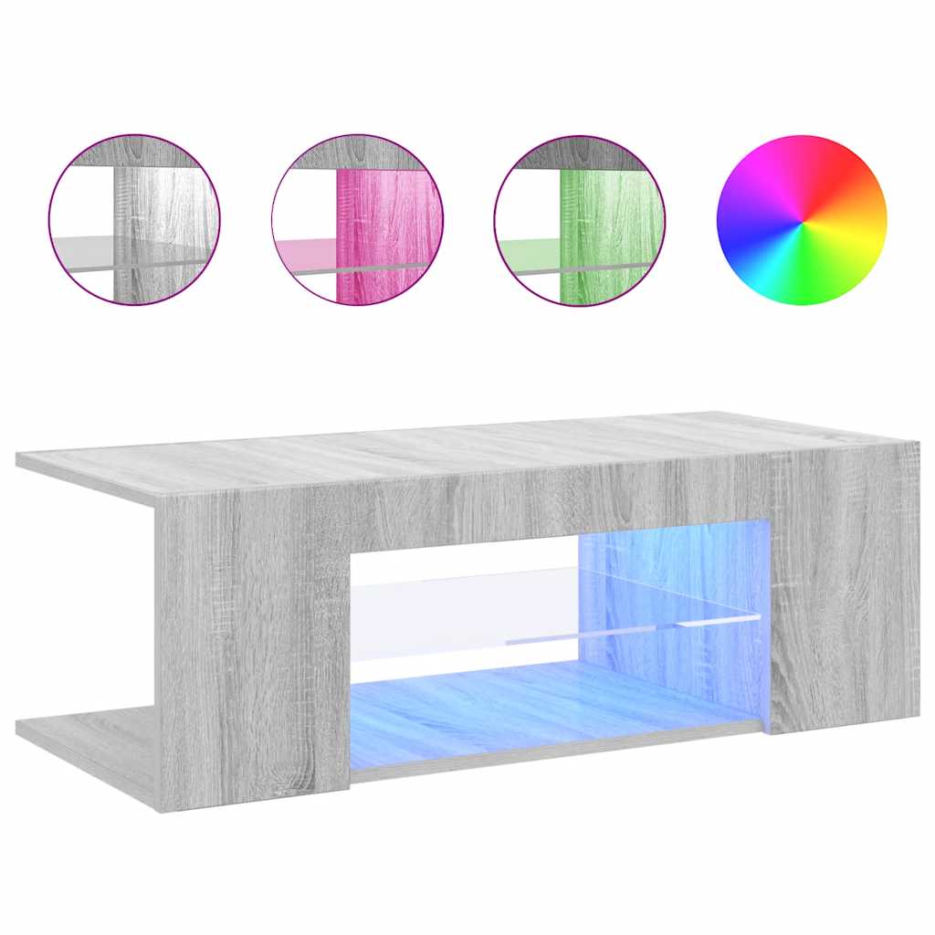 Meuble TV avec lumières LED Sonoma gris 90x39x30 cm - XIOS