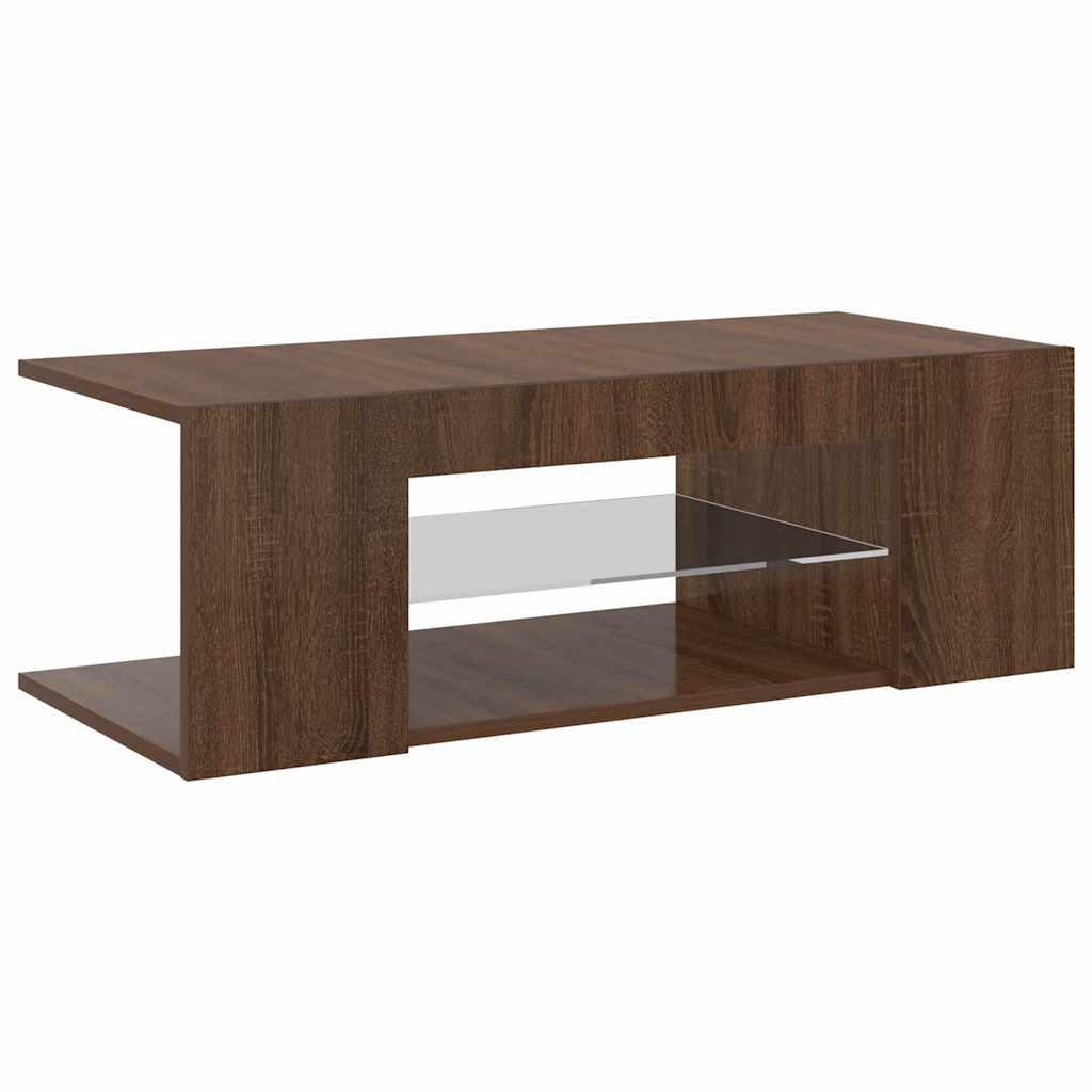 Meuble TV avec lumières LED Chêne marron 90x39x30 cm - XIOS