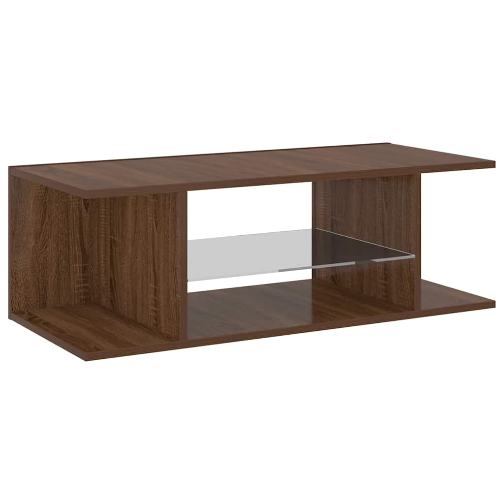 Meuble TV avec lumières LED Chêne marron 90x39x30 cm - XIOS