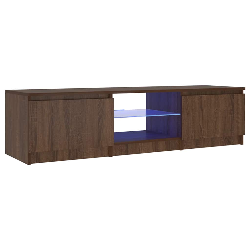 Meuble TV avec lumières LED Chêne marron 140x40x36 cm - XIOS