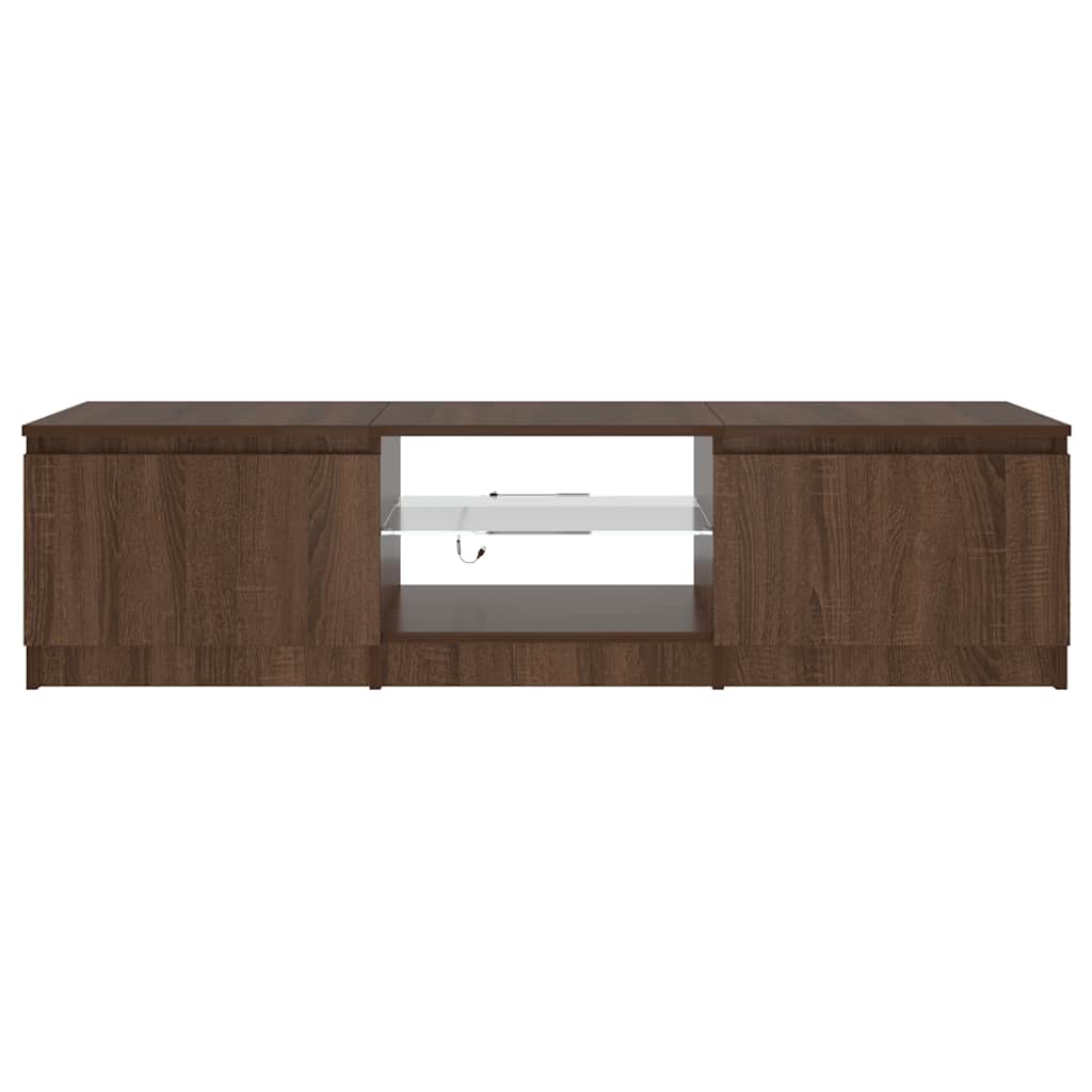 Meuble TV avec lumières LED Chêne marron 140x40x36 cm - XIOS