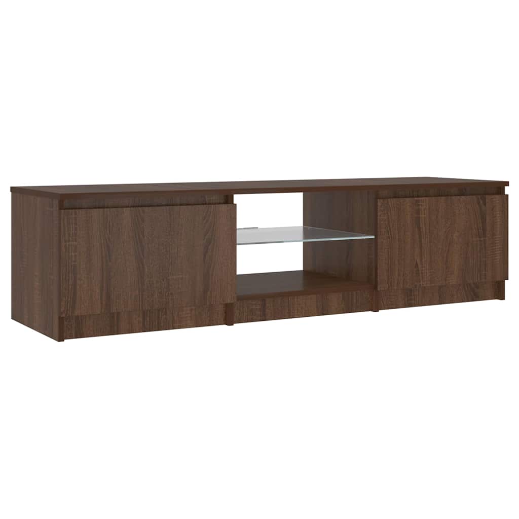 Meuble TV avec lumières LED Chêne marron 140x40x36 cm - XIOS