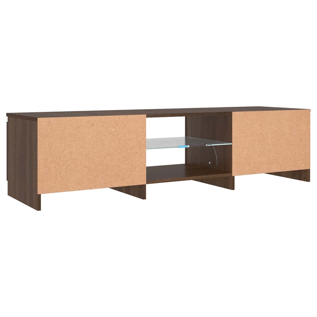 Meuble TV avec lumières LED Chêne marron 140x40x36 cm - XIOS